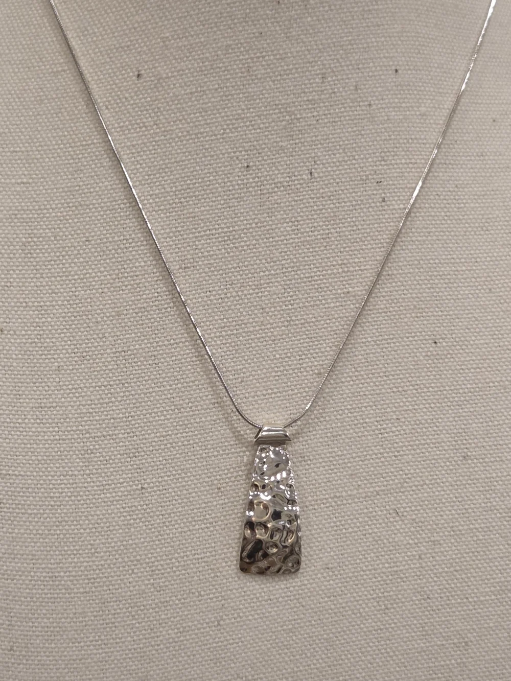 Silpada Silver Hammered Trapezoid Pendant Necklace - 18